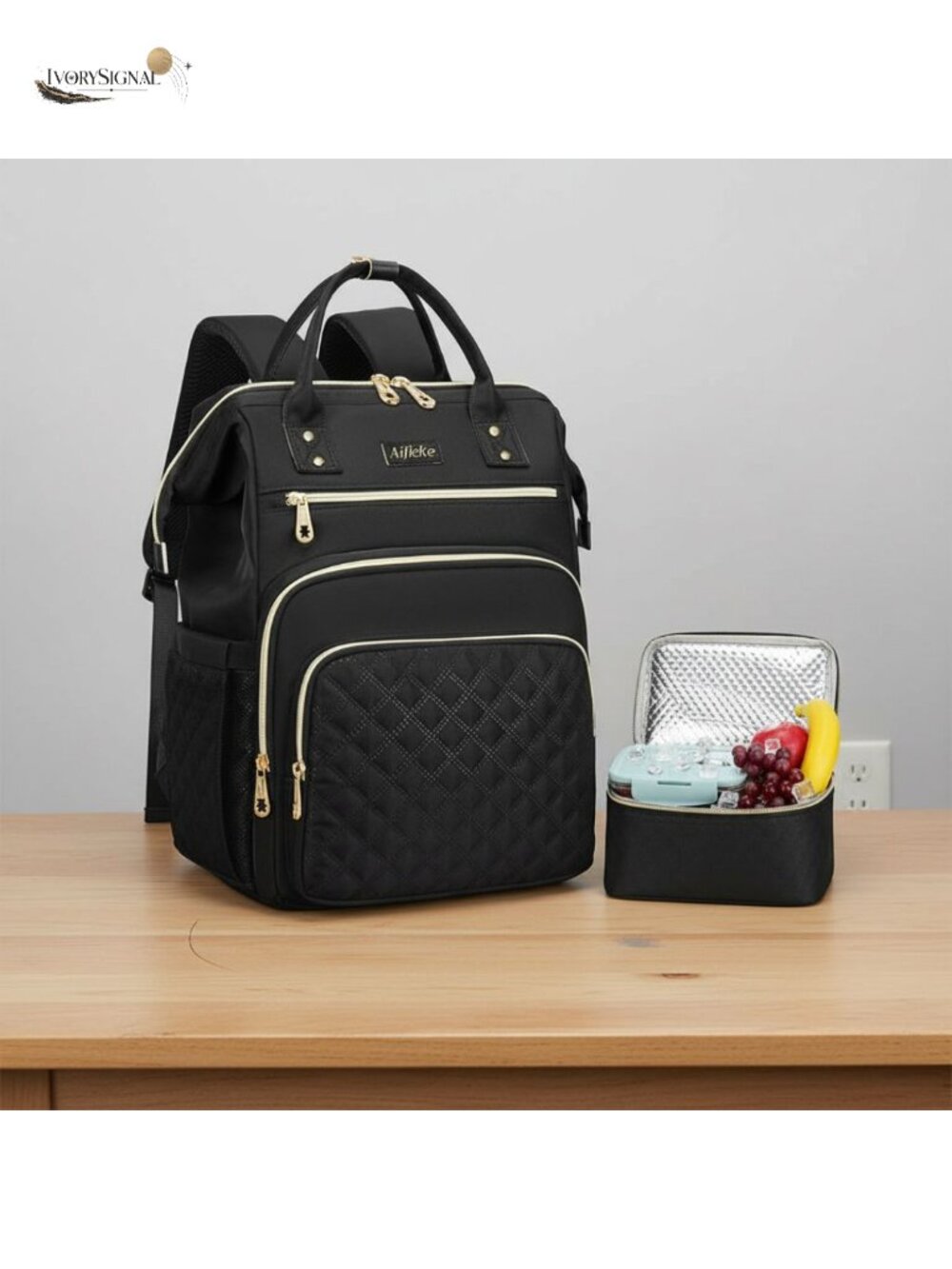 Lunch Backpack for Women 15.6 Laptop Backpack Insulated Lunch Box
